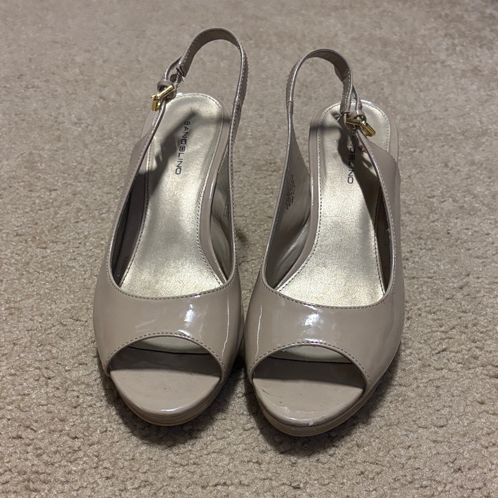 Bandolino Women's Cream Peep Toe Slingback Heels